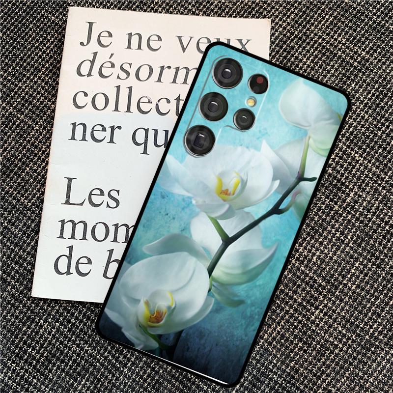 Orchid Flowers Colorful Case For Samsung Galaxy S25 S24 Ultra S20 S21 S22 S23 Ultra S9 S10 Plus S25 FE Back Cover
