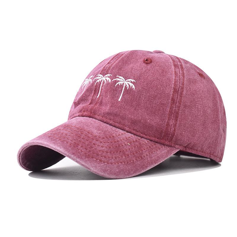 Cotton Coconut Tree Baseball Cap Men's and Women's Outdoor Cartoon Embroidered Cap
