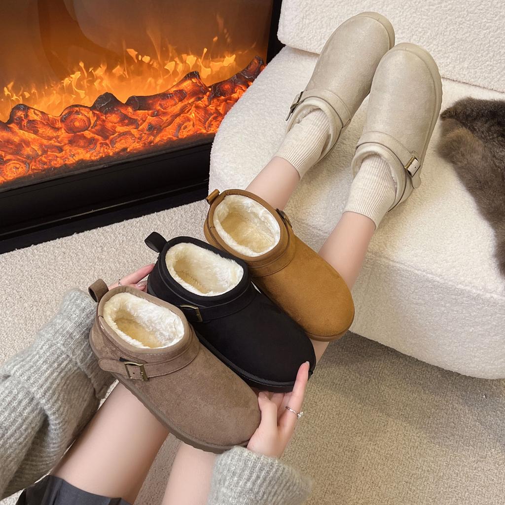 thick-soled snow boots for women's winter new velvet thickened warm short boots comfortable warm wear-resistant cotton shoes for women