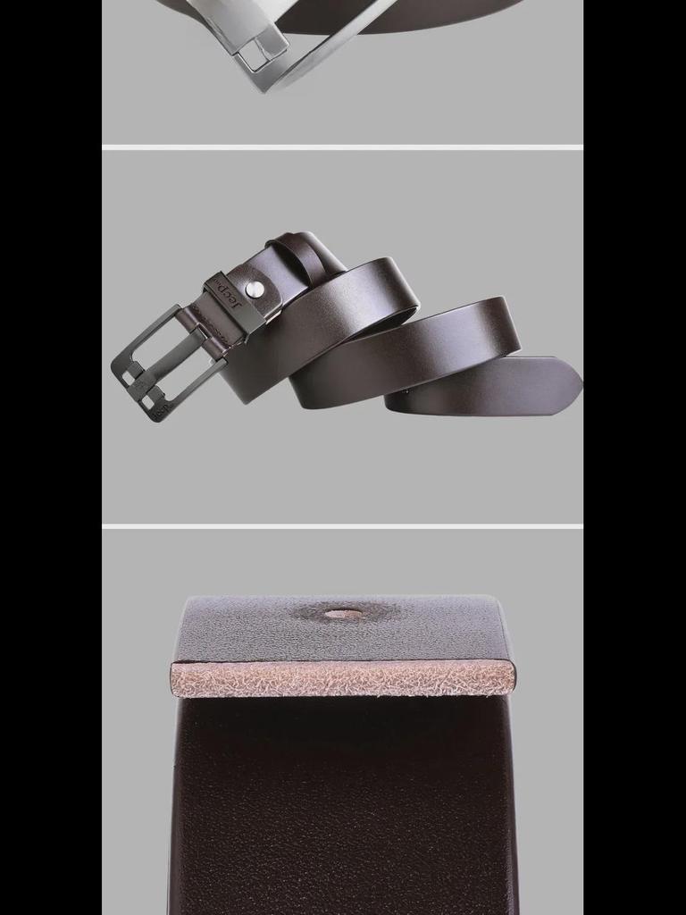 Jeepuo Men's Genuine Leather Pin Buckle Casual Belt, Korean Style