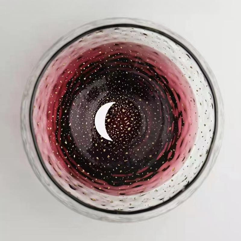 250ml Japanese Gold Foil Crystal Starry Sky Coffee Mug Glass Star Whiskey Cold Drink Cocktail Cup Home Party Water Cup 250ml