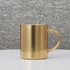 Copper-Plated 304 Stainless Steel Double-Layer Coffee Mug with Laser Logo, 400ml