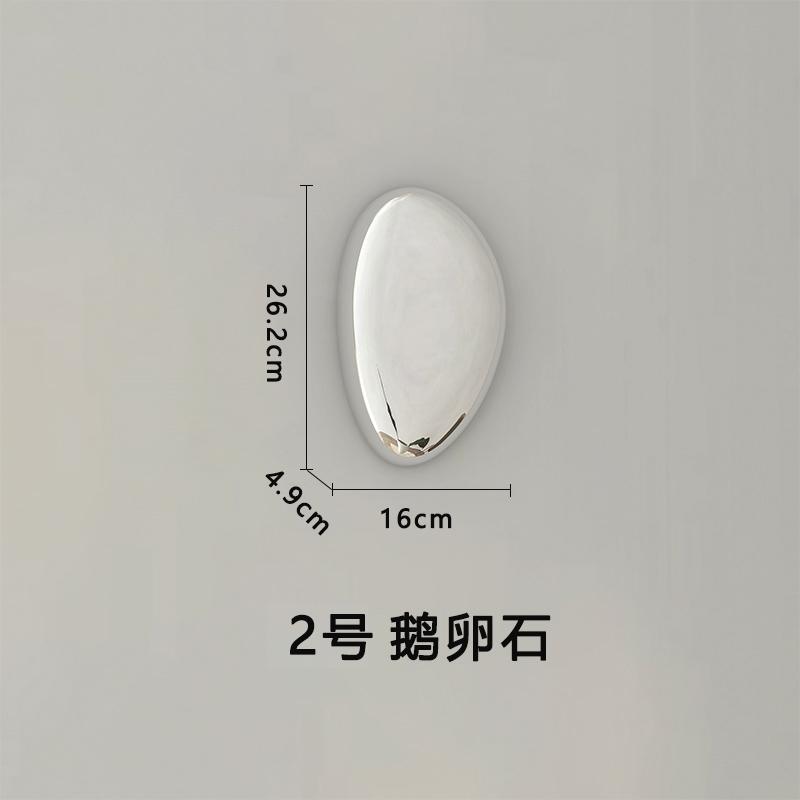 Creative Imitation Stainless Steel Goose Egg Stone Wall Decoration Modern Hotel Hanging Water Droplet Wall Decoration Artwork