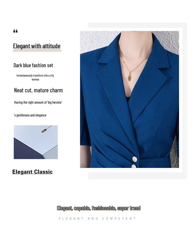 Set Elegant de Costum Albastru Slim Fit pentru Femei - Colecția de Vară 2024