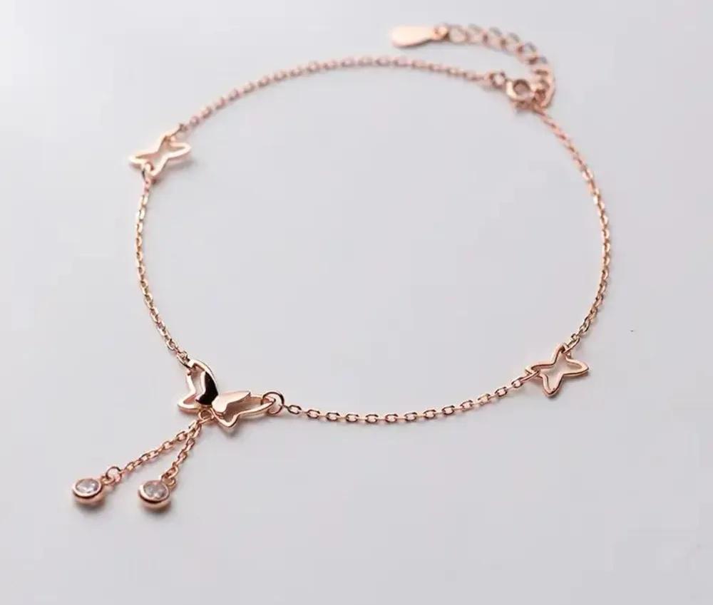 Hollow Butterfly Anklet Adjustable Chain Beach Style Foot Bracelet Lightweight Metal Charm Jewelry for Women Girls Summer Accessories