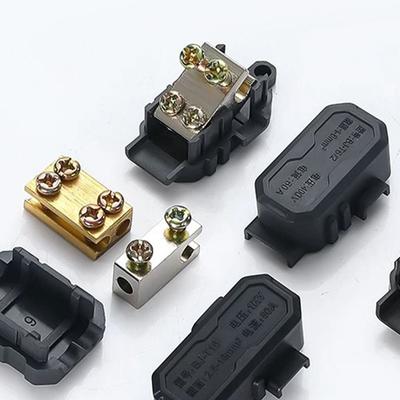 High Power High Power Splitter Conductor Brass Black Wire Connector Terminal Blocks Electrical