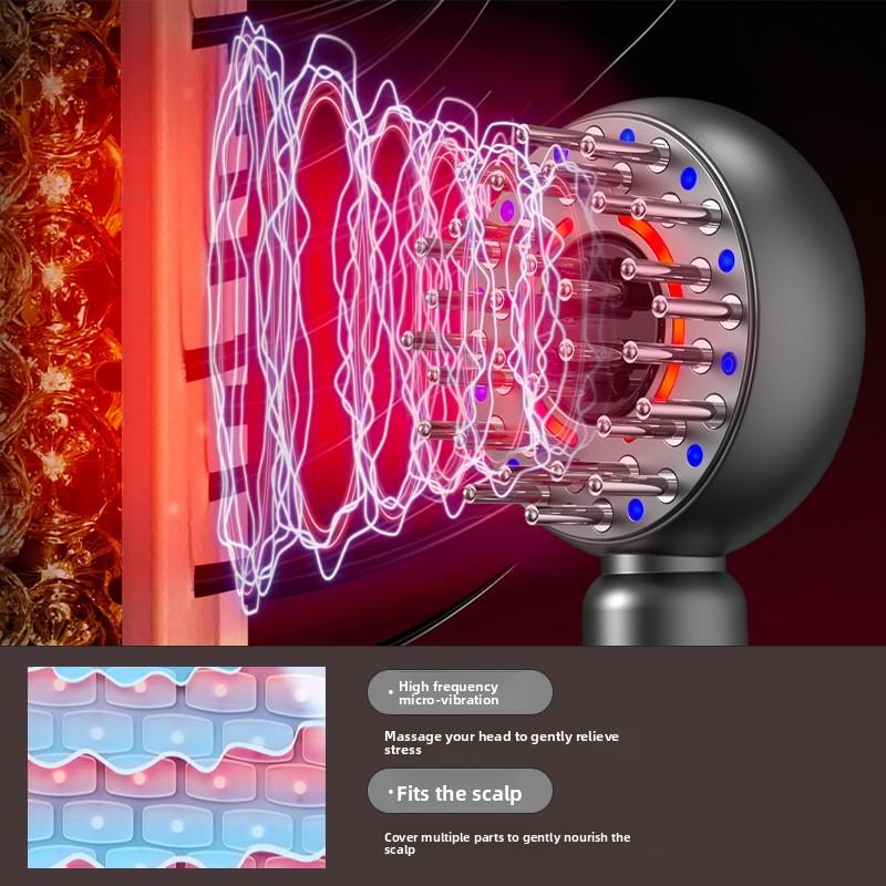 Electric Massage Comb Red Light Head Care Fluffy Comb Skin Massager Healthy Hair Comb Serum Medicine Introducer