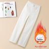 2026 Spring Women's White High-Waist Stretch Slim Fit Straight Leg Jeans