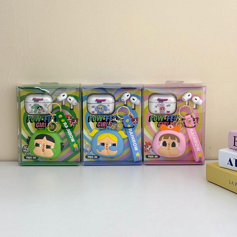 Cute Cartoon Wireless Earphone In-Ear Earbuds With Protective Case And Hanging Rope Strap For Phone Bluetooth Headphone Headsets