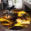 1PC Rider On Fire Round Rug, Non-slip Chair Mat, Home Decor, Circle Carpet Perfect for Office, Bedroom, Living Room,Christmas gift