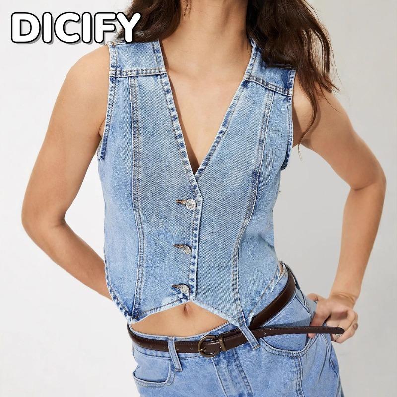 DICFY Women's Fashion Casual Summer Spring V-Neck Sleeveless Blouses & Shirts