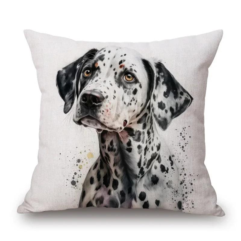 Jack Russell Yorkshire Labrador Dachshund Poodle Dalmatian Pet Dog Poster Art Cushion Cover Pillow Case