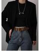 Klassischer Retro Damen-Wildleder-Ledergürtel - Vielseitiges Jeans-Accessoire mit hochwertigem Gefühl