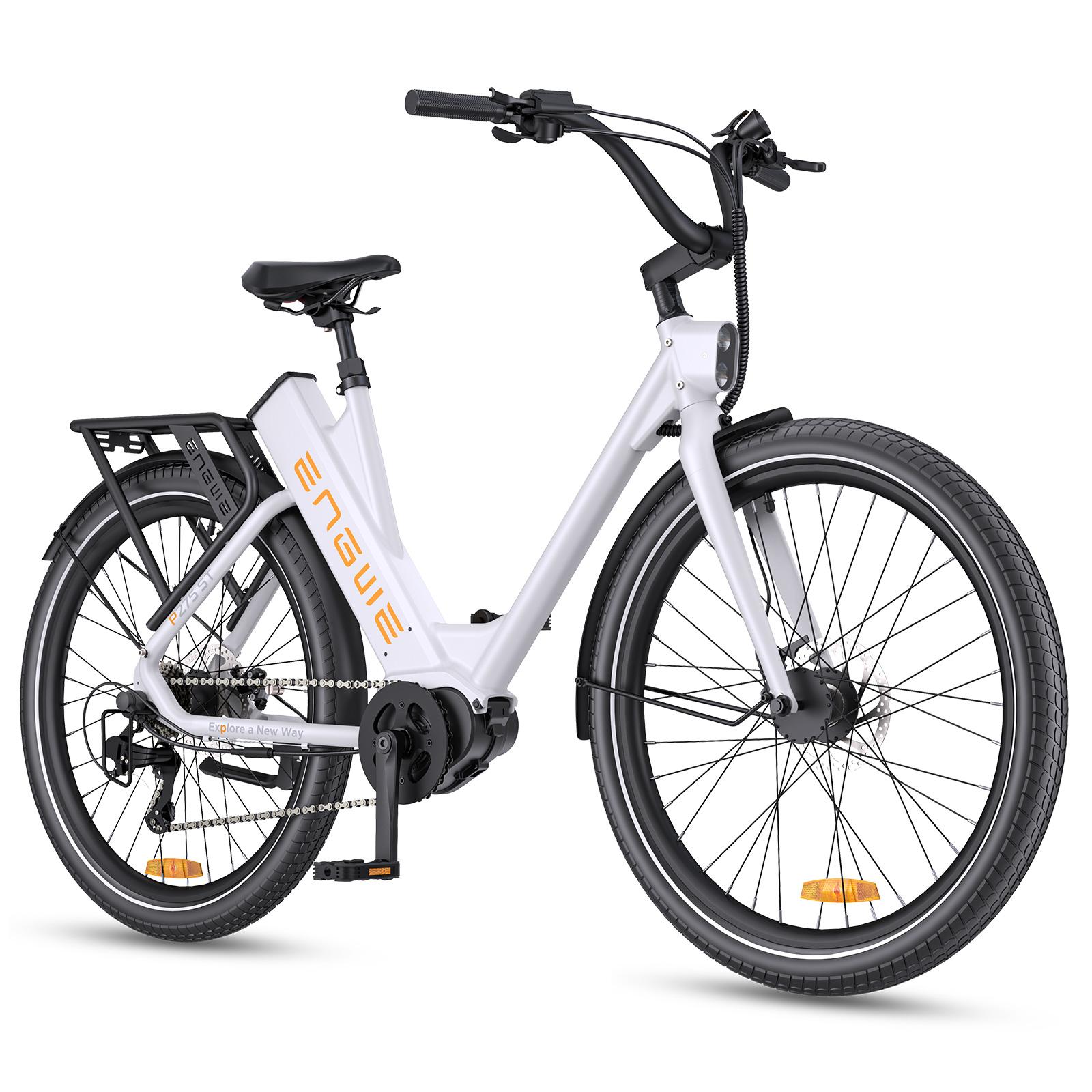Adult Electric Bike Engwe P275 St 36V19.2AH Removable Battery E-Bike 250W Brushless Motor City Commuting Electric Bicycle OranžOvá/Biela-image