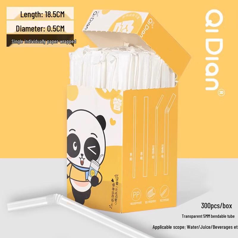 Sanbira Individually Wrapped Plastic Bendable Straws