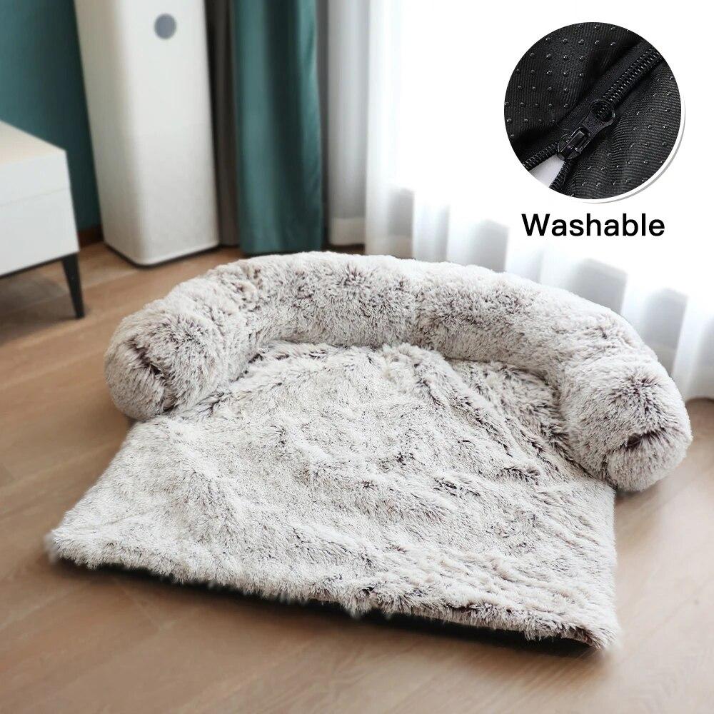 Large Round Comfortable Plush Kennel Plush Blanket Dual-use One Pet Kennel Dog Sofa Bed Pet Supplies Washable Soft Warm Nest Bed