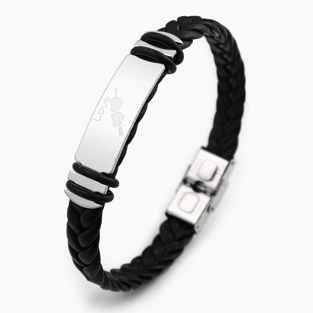 Fashion Couple Romantic Confessions One Arrow Through The Heart Patterned Leather Bracelet Pop LOVE Alphabet Bracelet Punk Holid