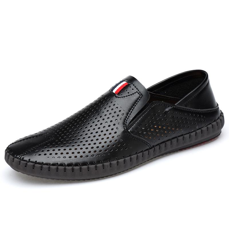 2024 Spring Autumn New Breathable Loafers Soft Sole Anti Slip Trendy Deep Blue Men's Flat Shoes Fashion Men's Work Shoes