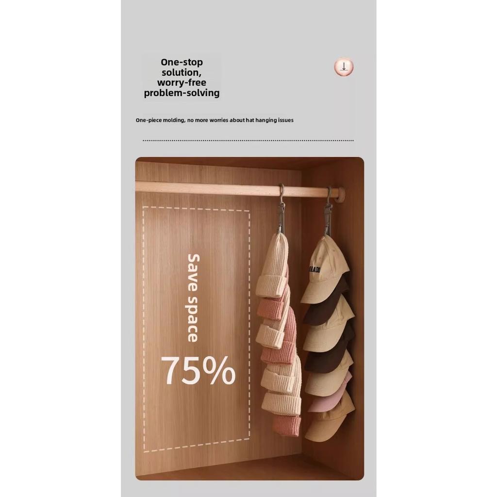 10-1set Hat Storage, with 8 Clips, Can Hold 8 Baseball Caps, Used for Home and Closet Hat Storage, Home Scenes, Wardrobe Hat Hanging Artifact