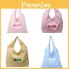 Minimalist Nylon Letter Print Tote Bag With Large Capacity For Daily Commute And Shopping