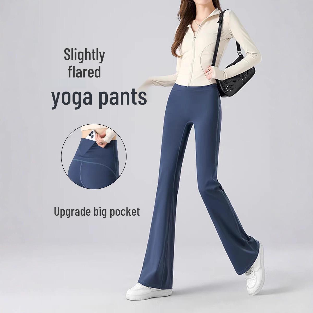 

Tall Women s High Waist Pocket Flare Yoga Pants - Slim Fit, Butt-Lifting, and Extended Length Medium