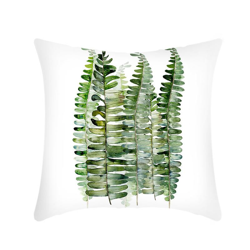 Plush Car Pillow Ins Simple Green Plant Sofa Living Room Pillow Case Home Cushion