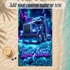 Truck Theme Soft Beach Towel Personalized Custom Name Text Towel Portable for Beach Pool Travel