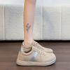 TUINANLE Girls Casual Chunky White Platform Sneakers Women Wide Toe Flat Sports Walking Shoes