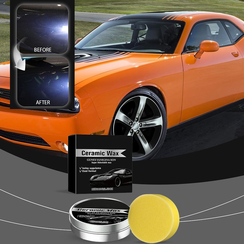 100g Black Car Wax Crystal Electroplating, Waterproof And Hydrophobic Coating, Enhances Gloss And Protection Car Polish set