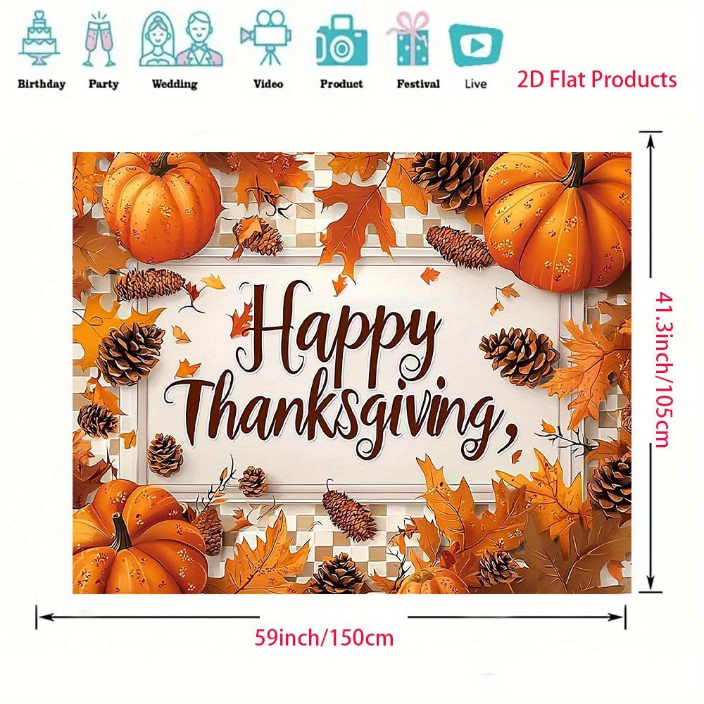 Two-dimensional plane, 1 piece - Thanksgiving pumpkin set-up, suitable for background banner, suitable for celebration events