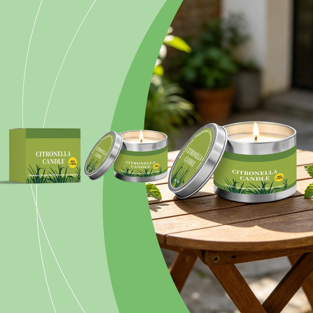 AMZ Lemongrass Candle Summer Outdoor Courtyard Lighting Creates a Romantic Candlelight Dinner Atmosphere with Fresh Scented Candles