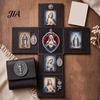Spiritual Practice Tool Portable Catholic Altar, Handmade Pocket Prayer Shrine, Faux Leather Folding Altar Foldable Devotional Religious Gift