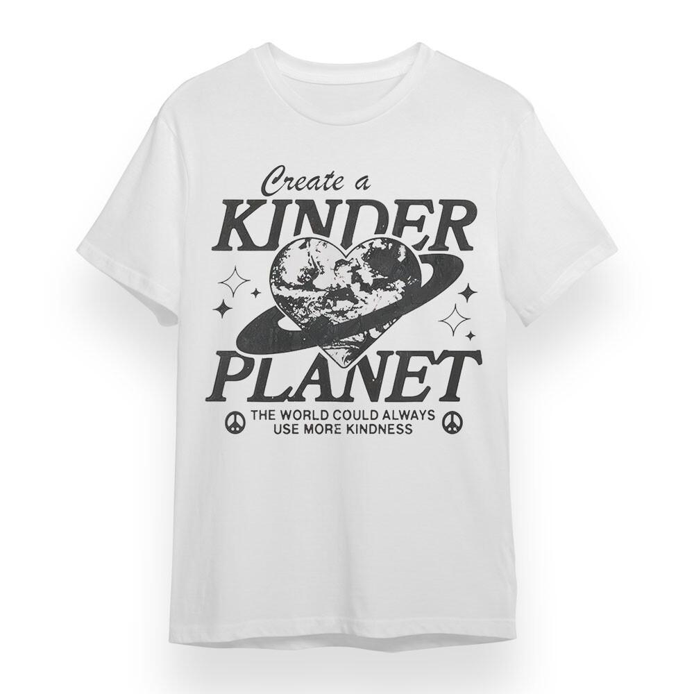 

Women s T-shirt With Create Kinder Planet Graphic 100% Cotton Oversize Tee USA 2XL