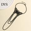 Arm Band Women Bracelet Adjustable Hollow Out Butterfly Shape Multi Chains Chain Armlet Punk Style Anti-slip Lady Prom Party Cosplay Performance
