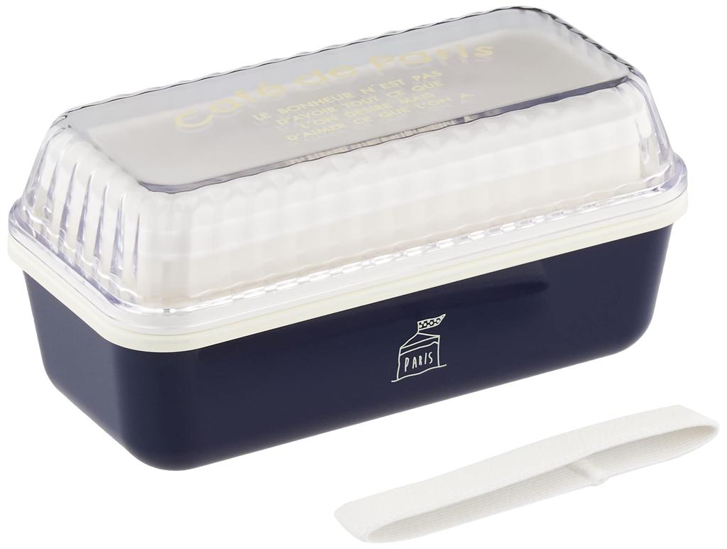 Masakazu Showa PARIS Bento Long Rectangular EM de Paris Navy Microwave and Dishwasher Bottom Tier Tier Suitable for Men and Made in Product Number
