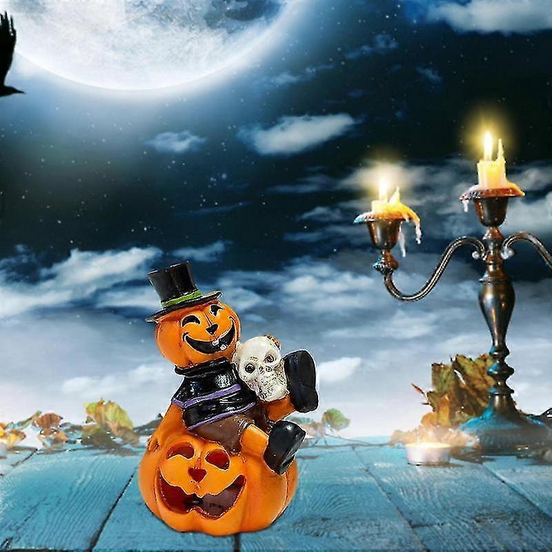 Halloween Skull Pumpkin Lamp Halloween Lantern Pumpkin Led Light Led Flickering Flameless Light Pumpkin Tealight For Landscape