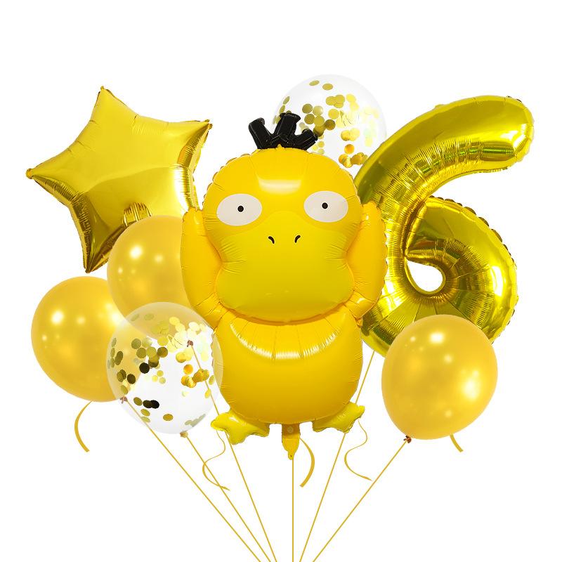 Pokémon Duck Digital Balloon Set Baby Party Decoration 32 Inch Digital Cute Scene Arrangement