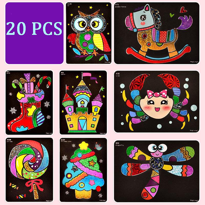 DIY Kouzelné Duhové Umělecké Samolepky Kreslící Sada Kreativní Kreslící Hračky Hračky pro Rané Vzdělávání Děti Dětský Ručně Vyráběný Dárek