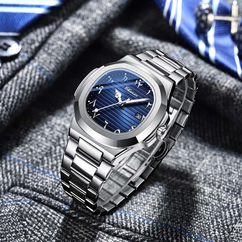 CHENXI New Men's Luxury Quartz Watch Nautilus Style Eastern Arabic numerals Waterproof Fashion Wristwatch for Men Gift