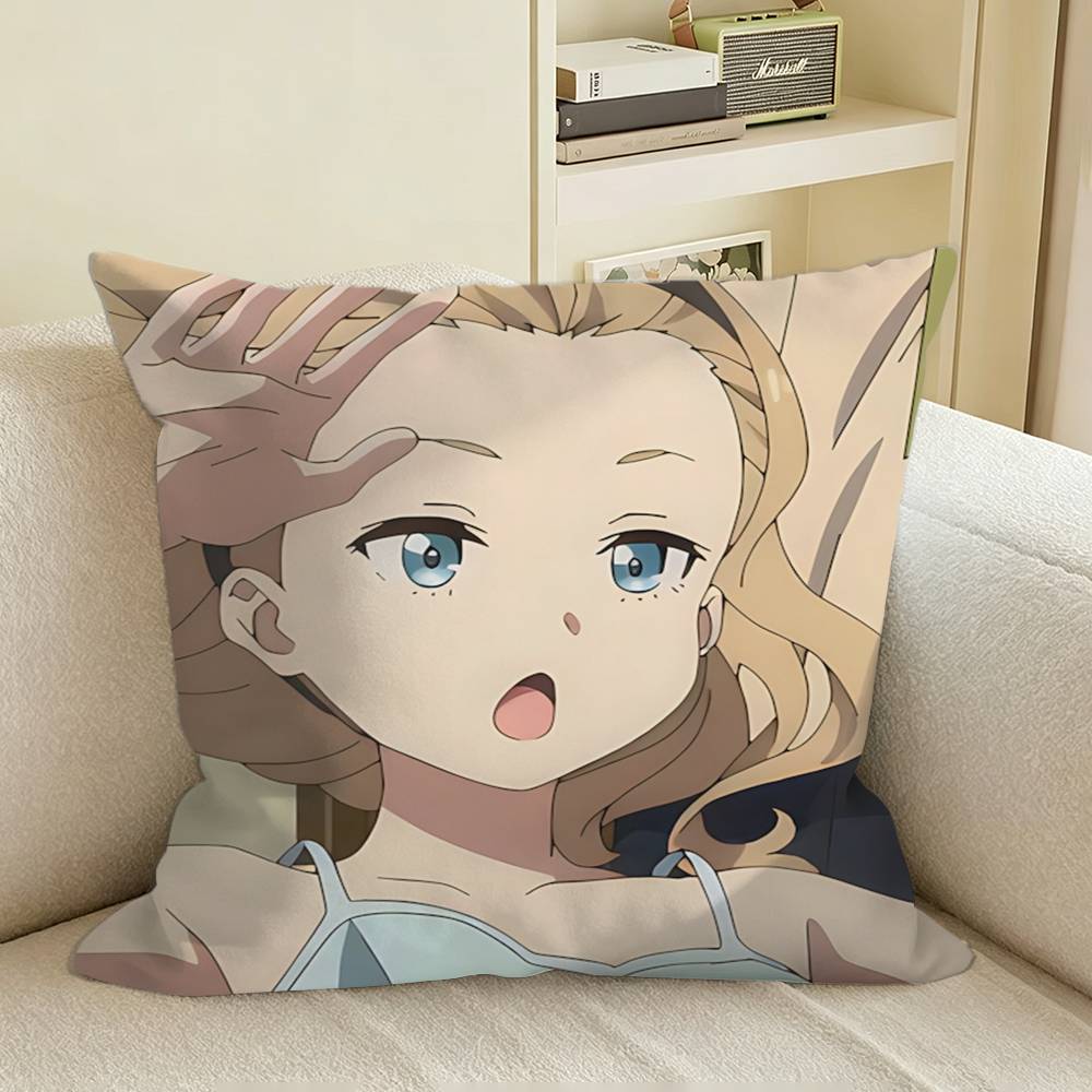 Chisato Anime Lyco Reco Merch Square Sofa Pillow Cover Solid Color Living Room Home Decor Cushion Case