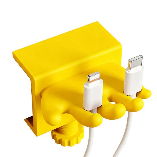 Data Cable Storage Clip Cord Organizer Holder with Adjustable Desk Clamp Cable Management Wire Holder for Home Office Desk Use