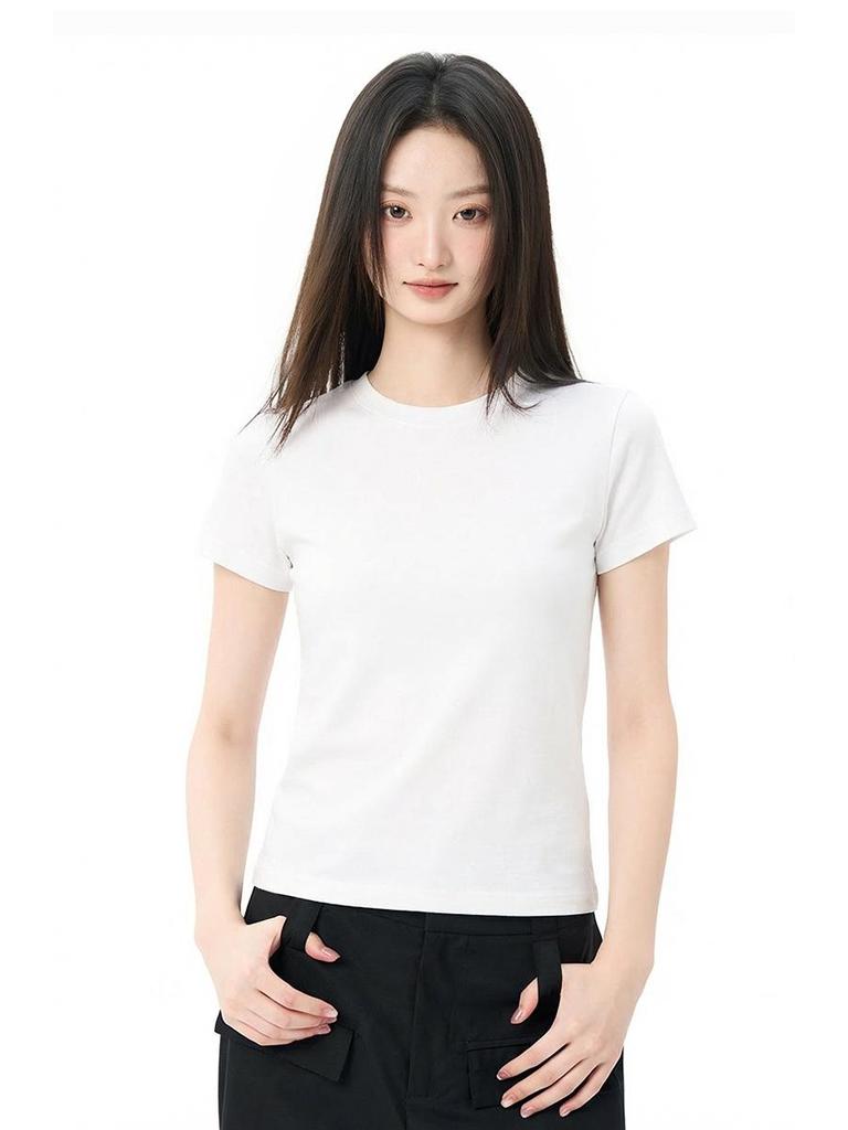 Women's Summer Cotton Three-Protection Short Sleeve T-Shirt: Waterproof, Oil-Proof, Stain-Proof
