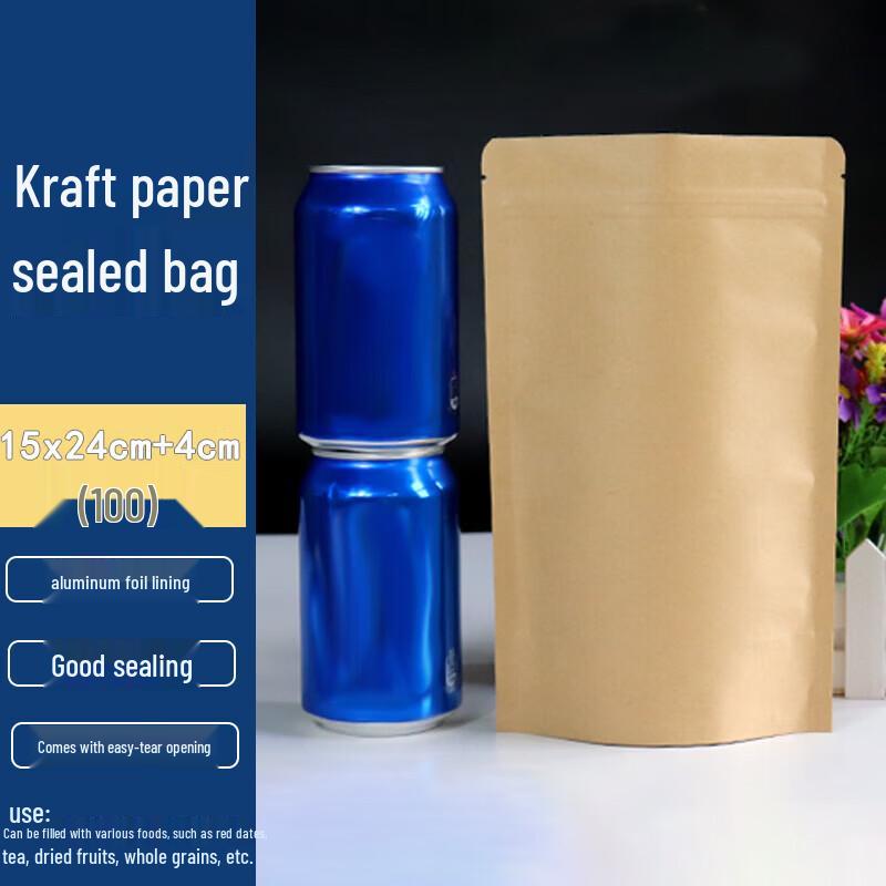 Homeglen Kraftpapier Selbstversiegelnde Lebensmittel- & Teelagerbeutel