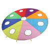 Kids Outdoor Mole Pounding Game Set Round Shape 4 Inflatable Rods Umbrella Parachute with 9 Holes