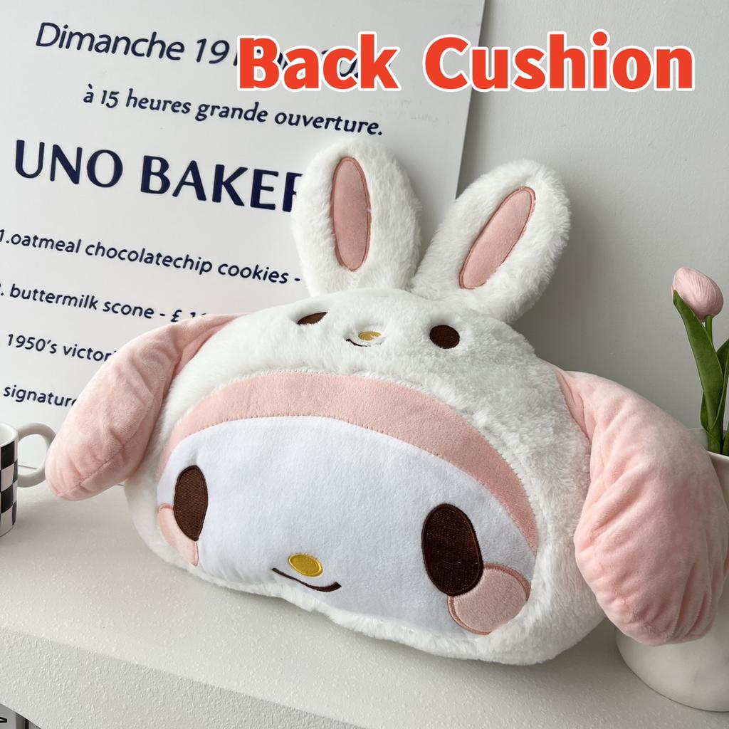 Very Cute Kuromi My Melody Cinnamoroll Headrest Back Cushion Kawaii Japanese Style Car Decoration Nap Pillow Blanket Girl