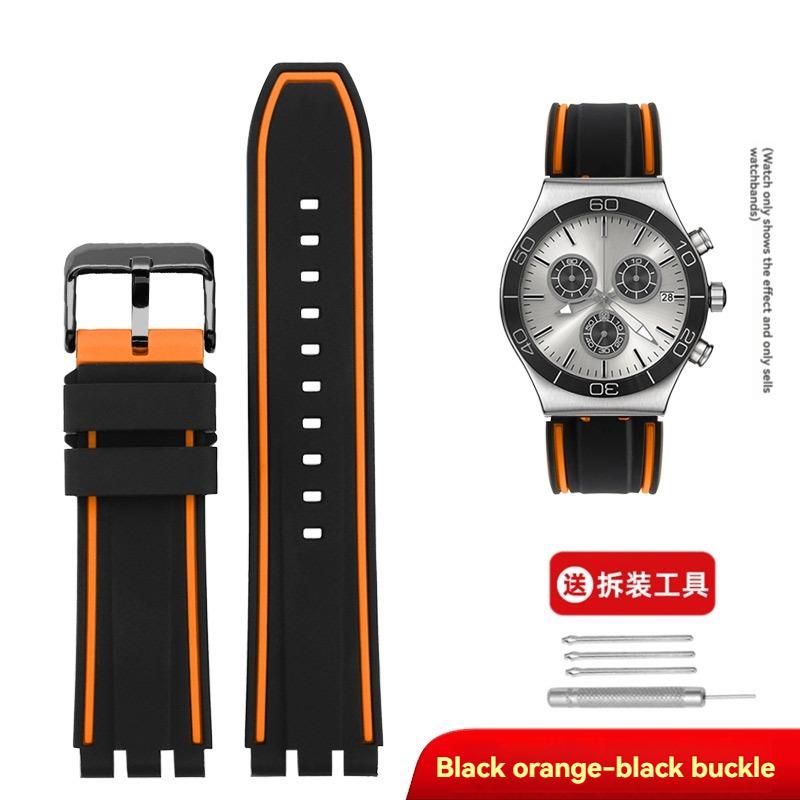 19mm 20mm 21mm Gumowy Pasek do Swatch Silikonowy Outdoorowy Pasek do Zegarka YVS400 YVS451 YVB404 Bransoletka Męska Damska Łańcuszek do Zegarka