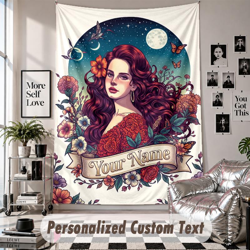 Wandbehang mit individuellem Namen & Text, Lana Del Rey Dekorationstextil für das Schlafzimmer