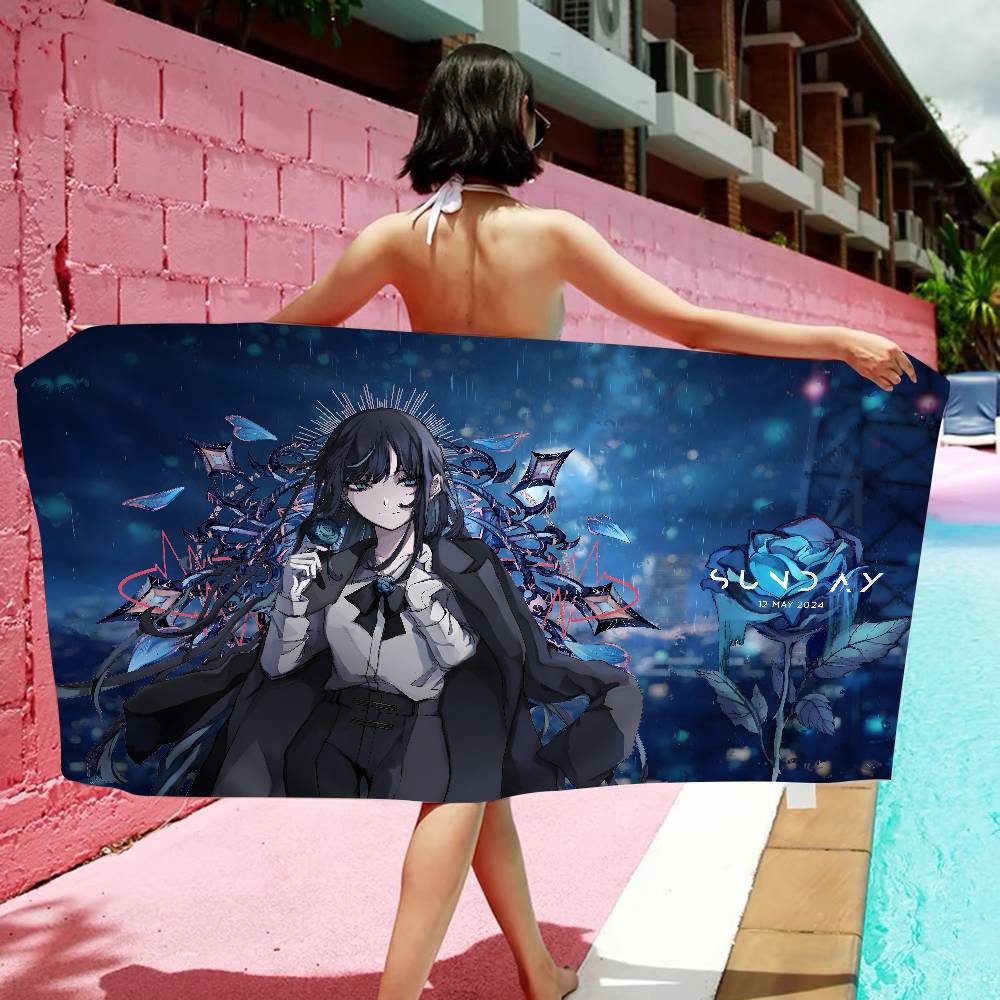 Singer Japaneses Ado Anime Beach Swimming Towel Soft Absorbent Washcloth Children's Gifts For Kids Travel Camping Gym