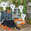 Halloweenská vlajka větrného rukávu s duchem, závěsná dekorace, 3D větrný rukáv, stuha, bílý létající duch pro domácí dvůr, terasu, venkovní dekoraci