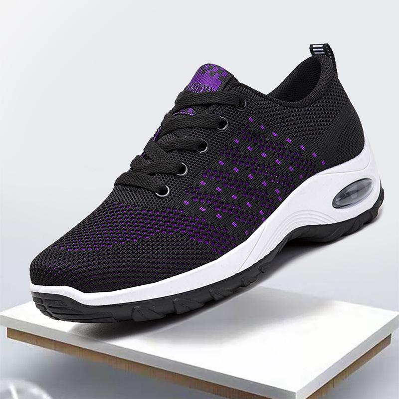 Seasonal New Women'S Daily Breathable Slip-Resistant Air Cushion Thick Bottom Dancing Shoes Plush Comfort Round Toe